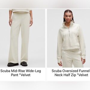 Lululemon bone velvet set